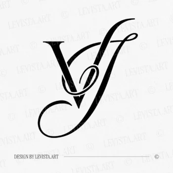 VJ Monogram, JV Initials logo minimalist wedding monogram and wedding initials logo, clean wedding letter logo for modern stationery