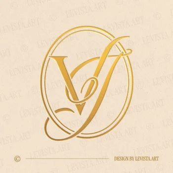VJ Monogram, JV Initials logo wedding monogram design and wedding letter logo, elegant wedding initials logo for invitations and stationery