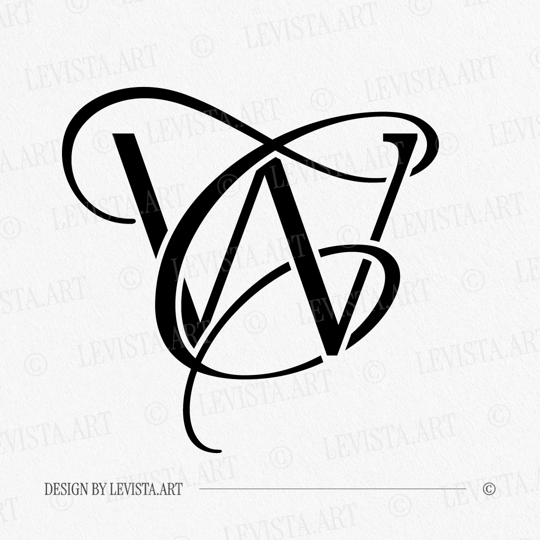 CW & WC Monogram | Wedding Letter Logo Design White CW & WC wedding initials logo