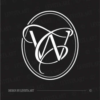CW & WC Monogram | Wedding Letter Logo Design Black CW & WC wedding letter logo with frame