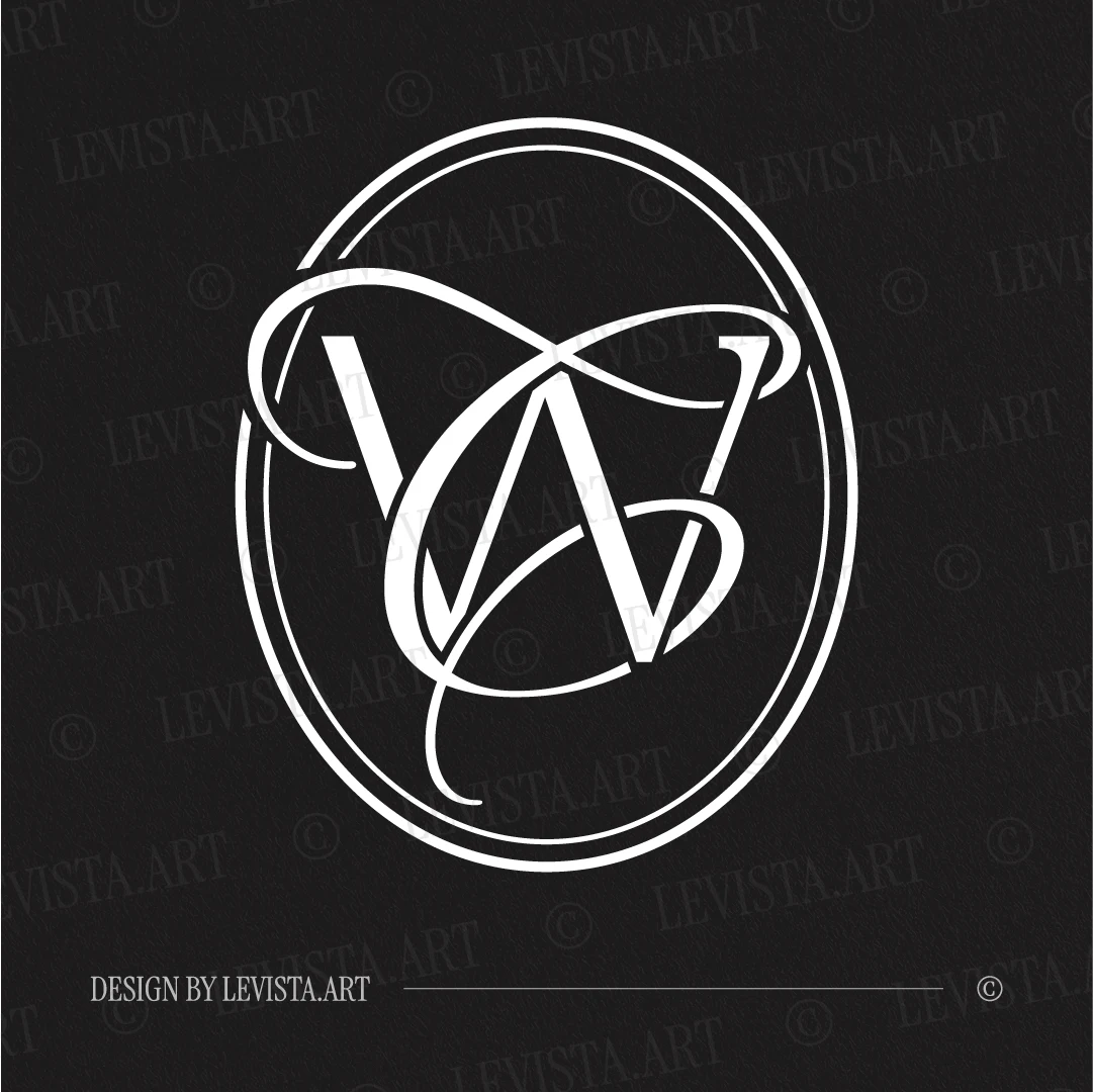 CW & WC Monogram | Wedding Letter Logo Design Black CW & WC wedding letter logo with frame