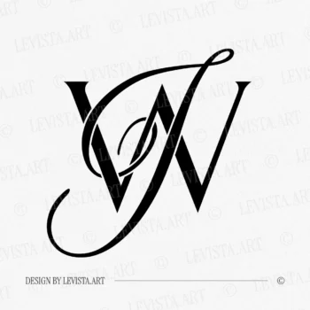 WJ & JW Monogram | Wedding letter logo design Black JW & WJ curved letter logo design on white background