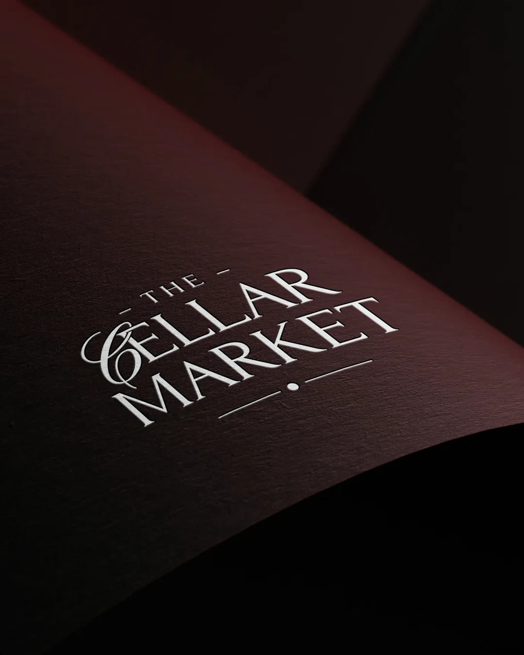 Vertical View: Wine Store Monogram Logo Vertical view wine store monogram logo on luxury textured paper
