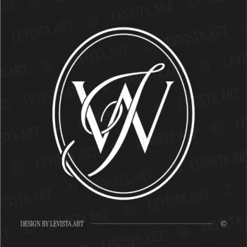 WJ & JW Monogram | Wedding letter logo design White WJ & JW branding initials logo on black background