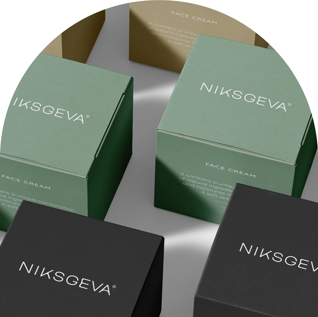 branding Vegan skin cosmetics on box