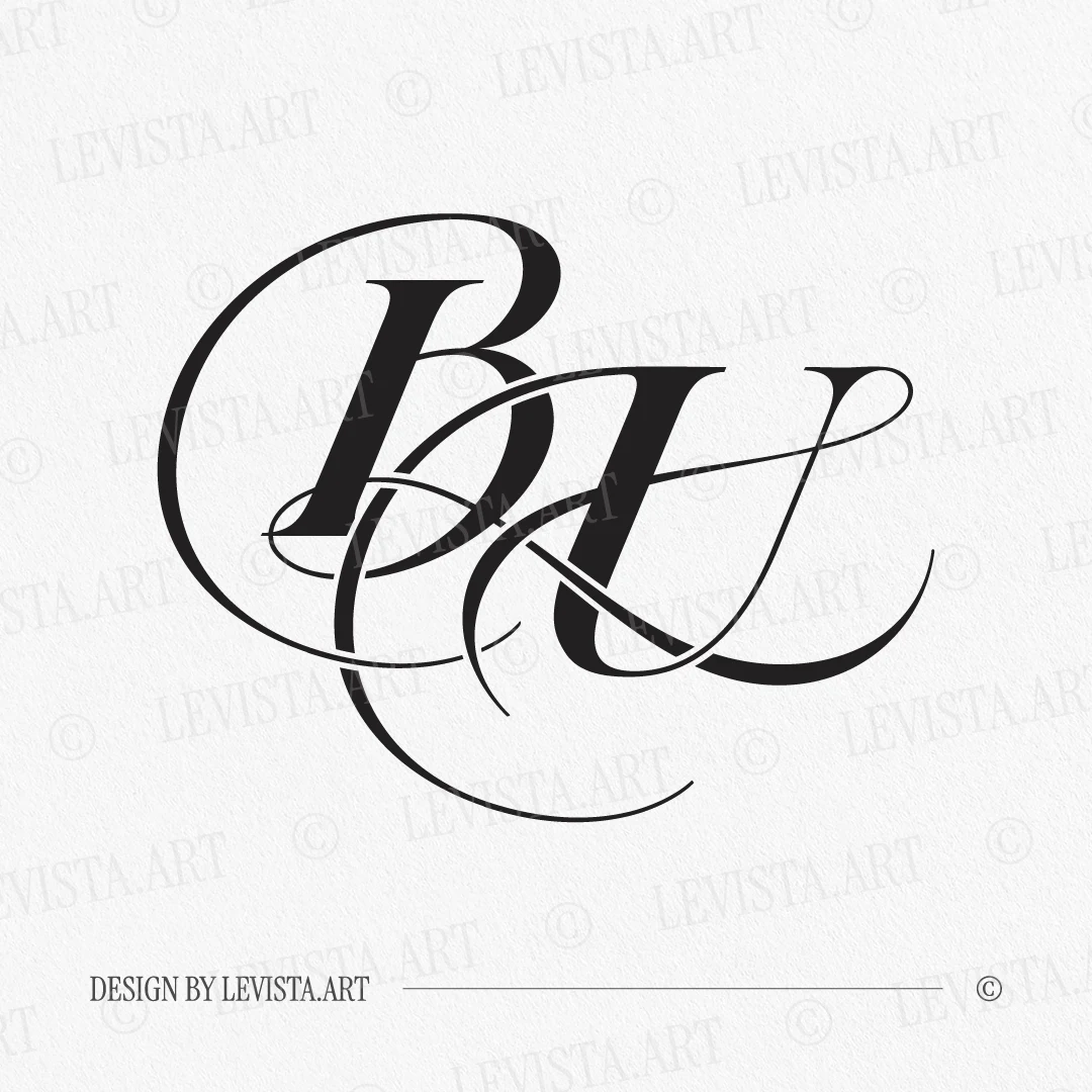 BU Monogram | Letter logo design Black BU sophisticated letter logo design on white background