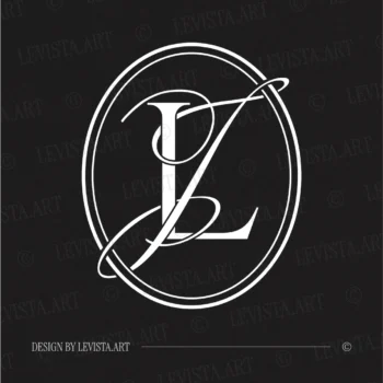 JL & LJ Monogram | Wedding letter logo design White JL & LJ branding initials logo on black background