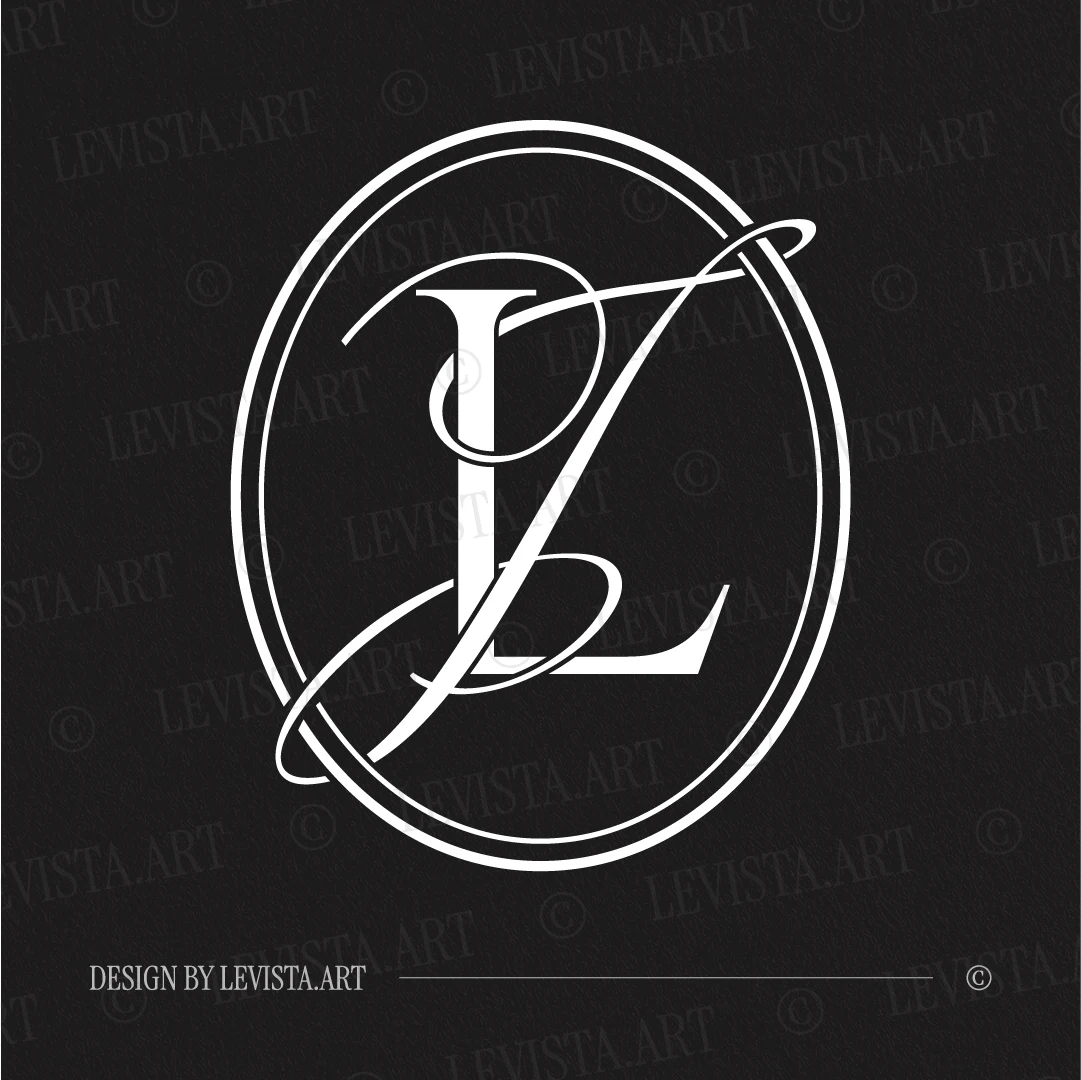 JL & LJ Monogram | Wedding letter logo design White JL & LJ branding initials logo on black background
