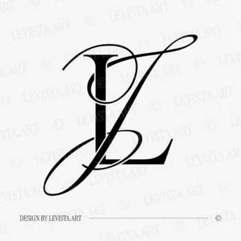 JL & LJ Monogram | Wedding letter logo design Black JL & LJ curved letter logo design on white background