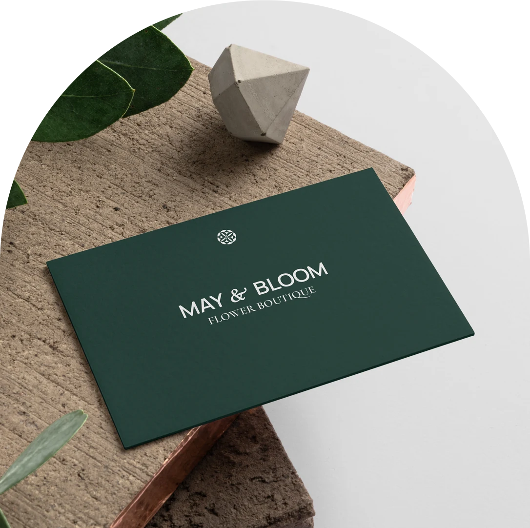 logo flower boutique on business card