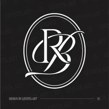 RB & BR Monogram | Wedding letter logo design White BR & BR branding initials logo on black background