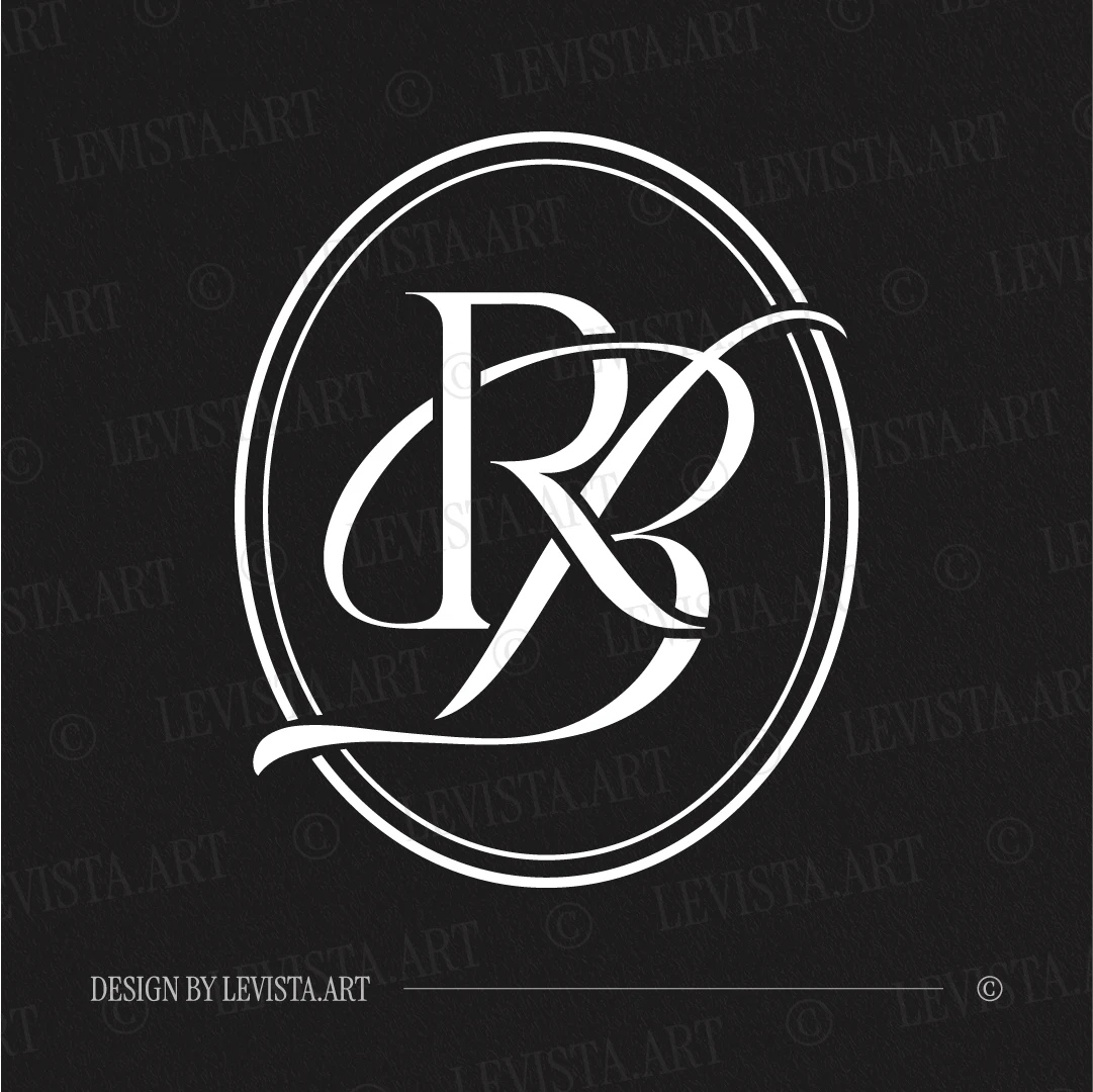 RB & BR Monogram | Wedding letter logo design White BR & BR branding initials logo on black background