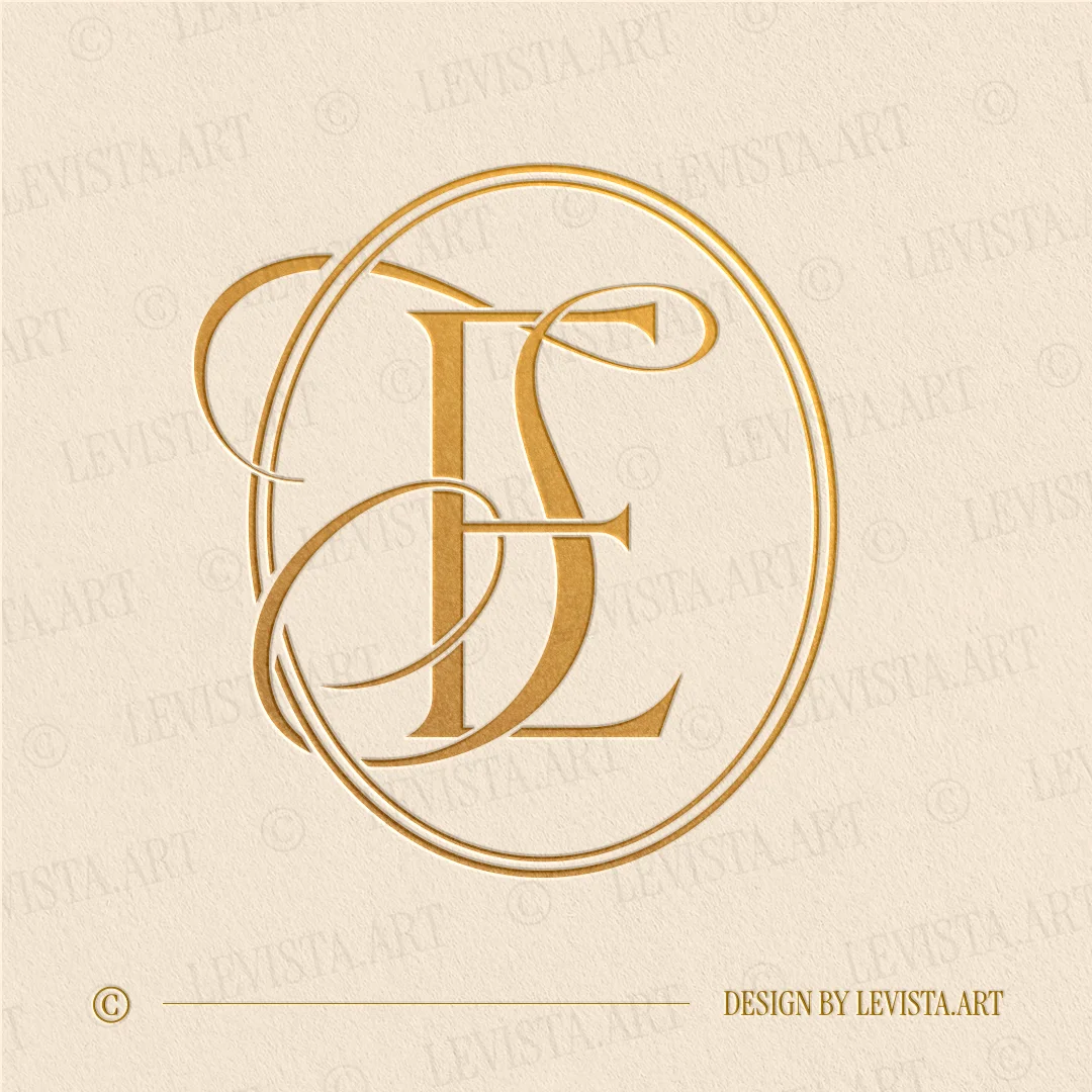 Gold ES & SE monogram as elegant interlocking letter logo design for luxury wedding stationery and décor
