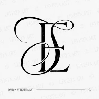 Black ES & SE letter logo as minimalist design on a white background for elegant wedding stationery and personal branding