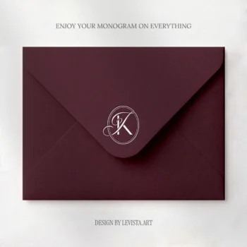 Elegant wedding envelope featuring a sophisticated semi-custom monogram design