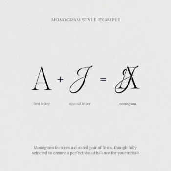 Style example for Semi-Custom Monogram Premium Light, showing a curated pair of fonts for visual balance