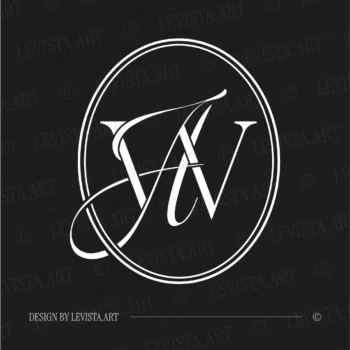 White WA & AW initials logo design on a dark background for minimalist luxury wedding and personal branding projects
