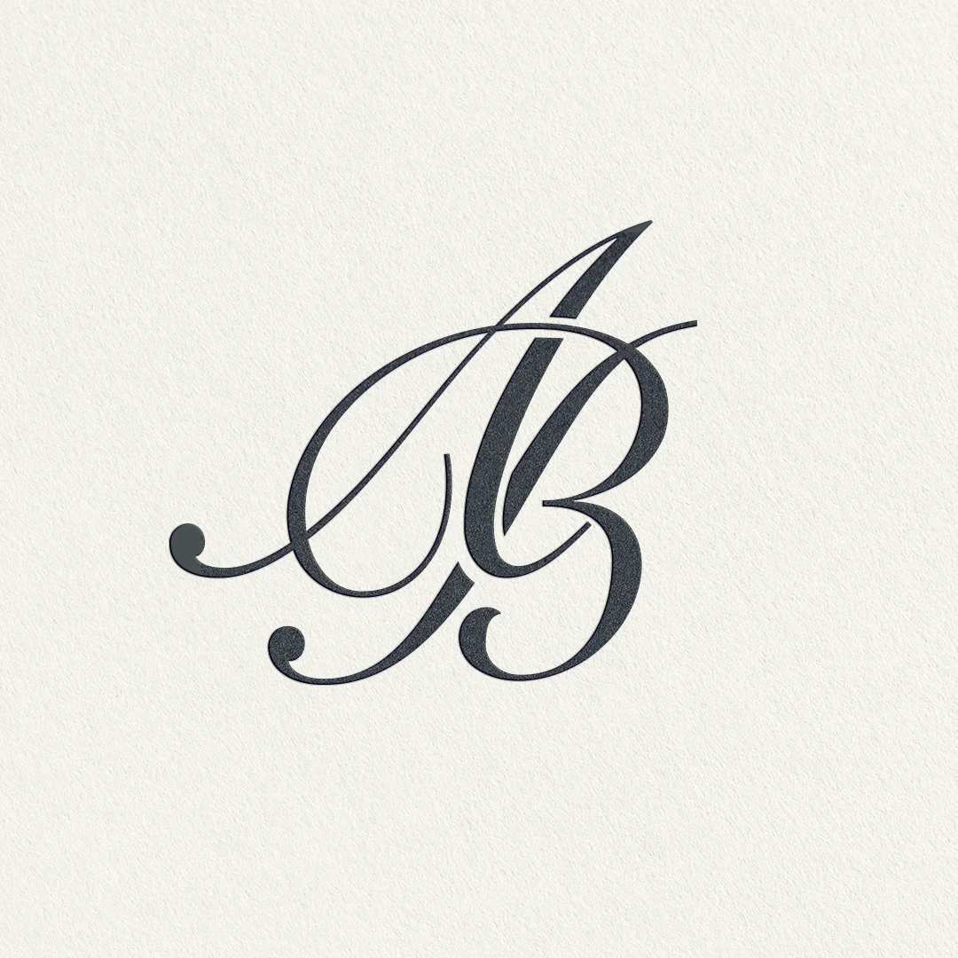 Elegant gold style semi-custom wedding monogram as luxury letter logo design for stylish stationery, wax seals & branding