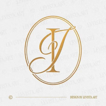 Gold IJ & JI monogram as elegant interlocking letter logo design for sophisticated wedding stationery and premium branding