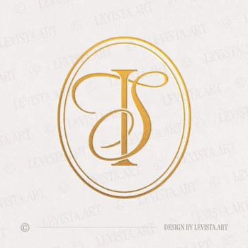 Gold IS & SI monogram as elegant interlocking letter logo design for sophisticated wedding stationery, embossing & branding