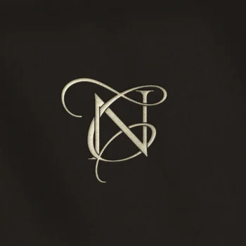 NC & CN Monogram | Elegant letter logo design Silver NC & CN wedding logo with interlocking letters on a rich brown background for luxury stationery, décor & branding