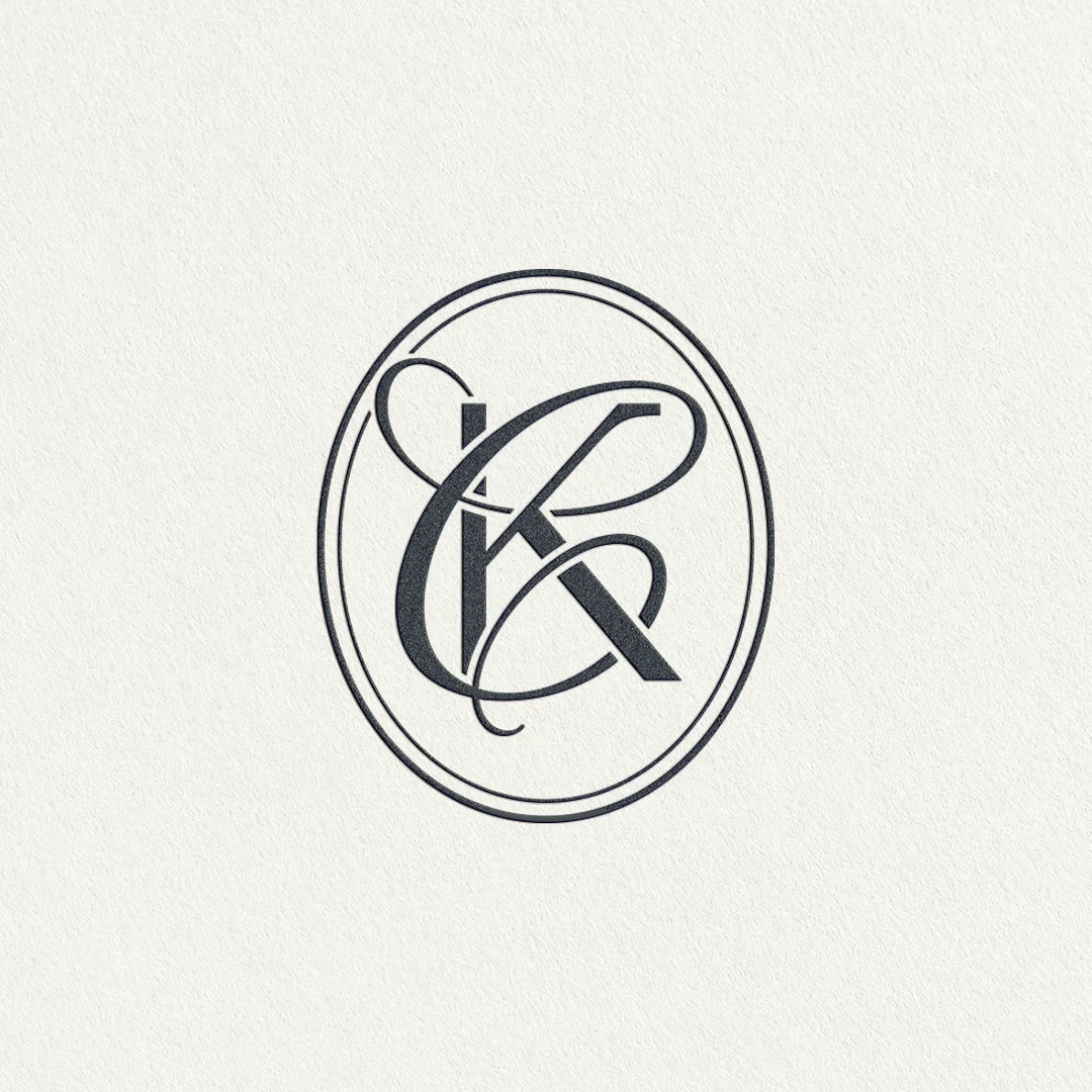 Refined light style semi-custom wedding monogram as elegant letter logo design for premium stationery, embossing & branding