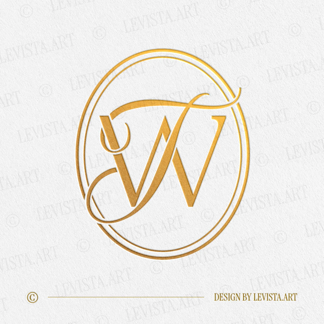 TW & WT Monogram | Elegant letter logo design Gold TW & WT monogram as elegant interlocking letter logo design for luxury wedding stationery, décor and modern branding