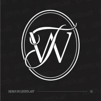 TW & WT Monogram | Elegant letter logo design White TW & WT initials logo as minimalist interlocking letter logo on a black background for stylish wedding décor, branding