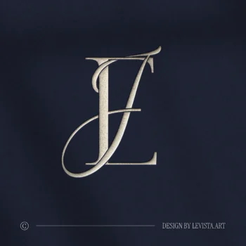 Silver EJ and JE wedding letter logo as luxury initials design on a blue background for premium stationery and foil stamping