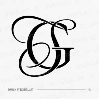 GS & SG Monogram | Elegant letter logo design Black GS and SG wedding logo with interlocking letters on white background for refined stationery, wax seals, foil stamping