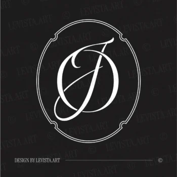 OJ & JO Monogram | Elegant letter logo design White OJ and JO initials as minimalist interlocking letter logo on black background for refined weddings & gobo projections