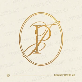 Gold PJ and JP monogram as elegant interlocking letter logo design for luxury wedding stationery, embossing & branding