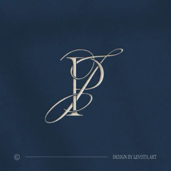 Silver PJ and JP letter logo as premium initials design on blue background for refined weddings, foil stamping, floor wrap