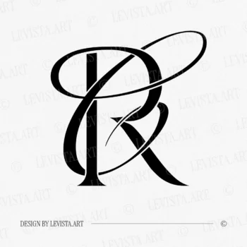 RC & CR Monogram logo | Elegant letter logo design Black RC and CR wedding logo with interlocking letters on white background for premium stationery, embossing & foil stamping