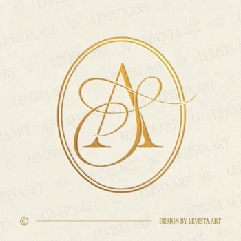 Gold AS and SA monogram as elegant interlocking letter logo design for refined wedding stationery, wax seals, foil stamping, embossing and branding