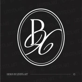 BX Monogram | Elegant letter logo design White BX initials as minimalist interlocking letter logo on black background for refined weddings, gobo projections, floor wrap and high-quality print