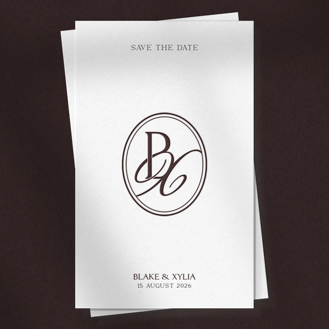 BX Monogram | Elegant letter logo design Rich burgundy BX wedding monogram as premium initials design on white save the date card for sophisticated stationery, luxury invites and mailing
