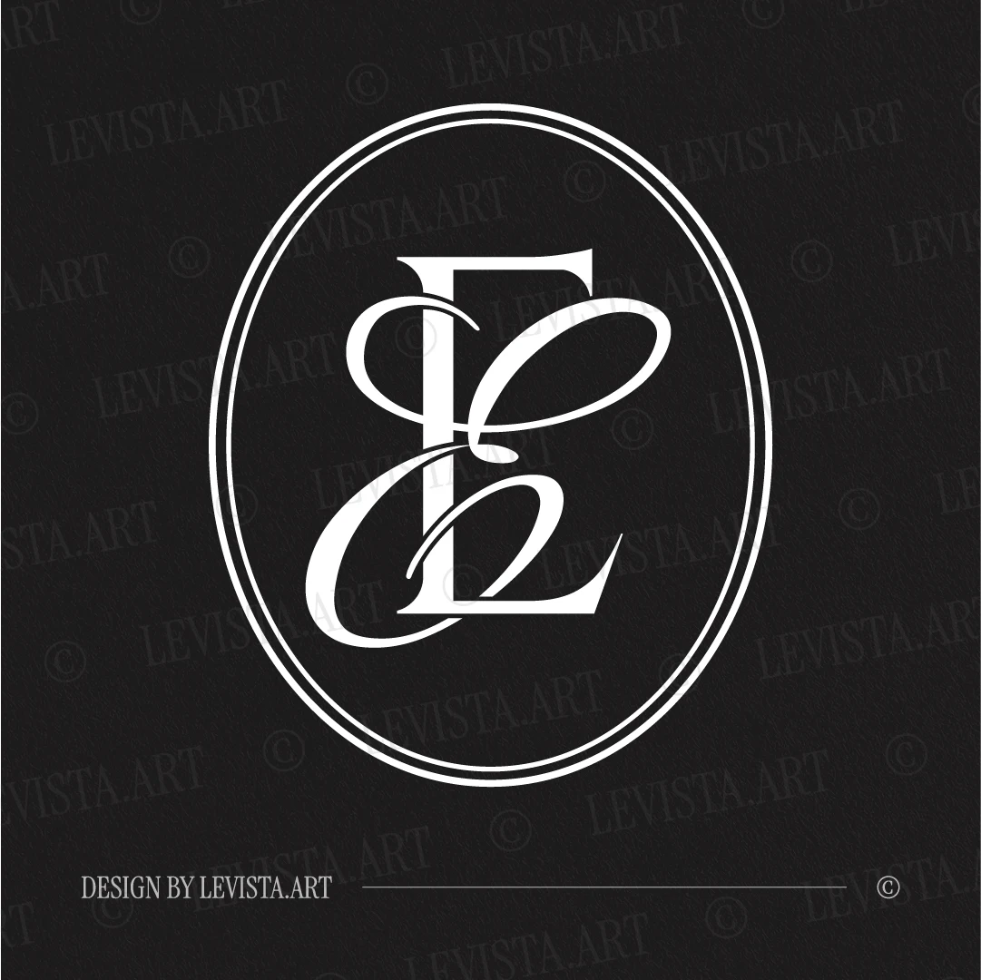 EE Monogram | Elegant letter logo design White EE initials as minimalist interlocking letter logo on black background for luxury wedding stationery suite, gobo projections and floor wrap