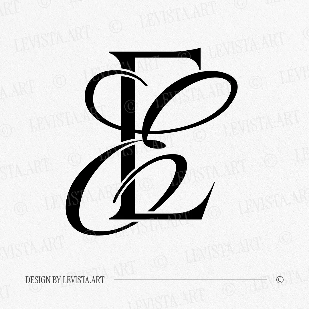 EE Monogram | Elegant letter logo design Black EE wedding logo with semi-bold interlocking letters on a white background for modern stationery suite, embossing, wax seals and foil stamping