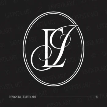 EI & IE Monogram | Elegant letter logo design White EI and IE initials as minimalist interlocking letter logo on black background for premium weddings & gobo projections