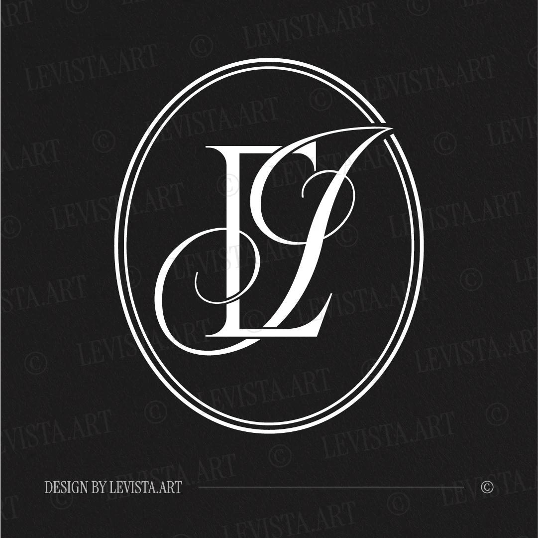 EI & IE Monogram | Elegant letter logo design White EI and IE initials as minimalist interlocking letter logo on black background for premium weddings & gobo projections