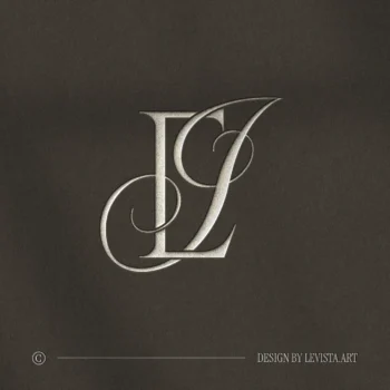 EI & IE Monogram | Elegant letter logo design Silver EI and IE letter logo as refined initials design on brown background for luxury weddings, floor wrap, foil stamping