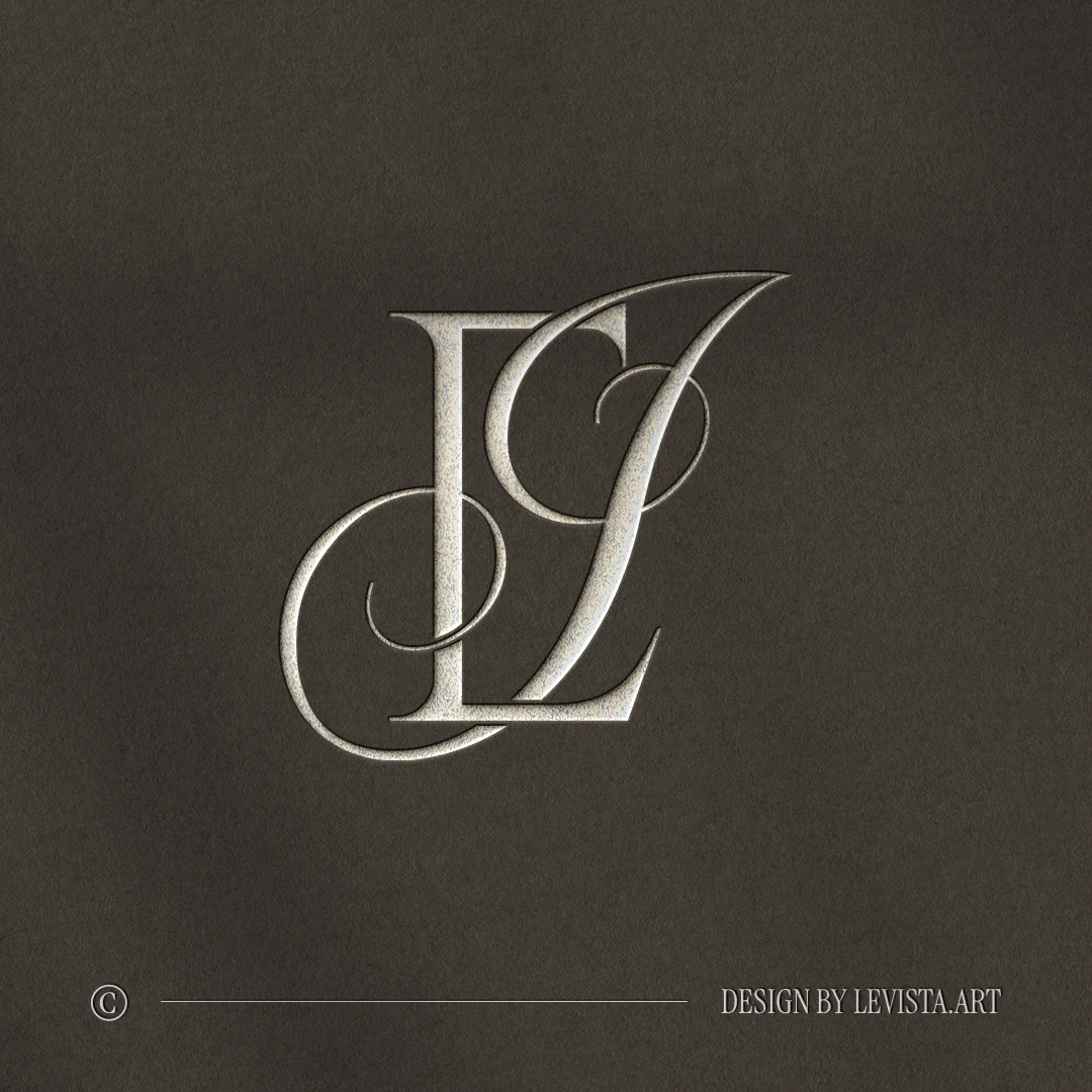 EI & IE Monogram | Elegant letter logo design Silver EI and IE letter logo as refined initials design on brown background for luxury weddings, floor wrap, foil stamping