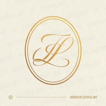 Gold FL & LF monogram as elegant interlocking letter logo design for refined wedding stationery, wax seals and branding