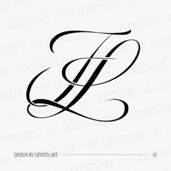 FL & LF Monogram | Elegant letter logo design Black FL and LF wedding logo with interlocking letters on white background for premium stationery, embossing & foil stamping