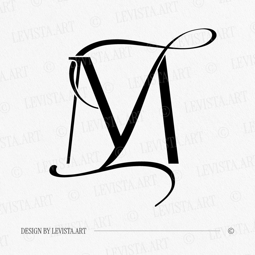 MI & IM Monogram logo | Elegant letter logo design Black MI and IM initials as minimalist interlocking letter logo on white background for premium weddings, wax seals, embossing and high-quality print