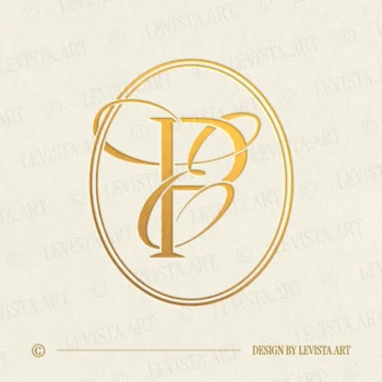 Gold PE and EP monogram as elegant interlocking letter logo design for stylish wedding stationery, wax seals, foil stamping, embossing and branding