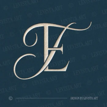 Silver ET and TE letter logo as refined initials design in modern minimalist style on a rich navy blue background for premium wedding stationery suite, wax seals, embossing and foil stamping