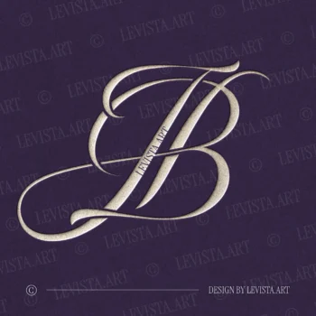 Silver JB letter logo as refined initials design on a rich lilac background for exquisite wedding stationery suite, wax seals, embossing and foil stamping