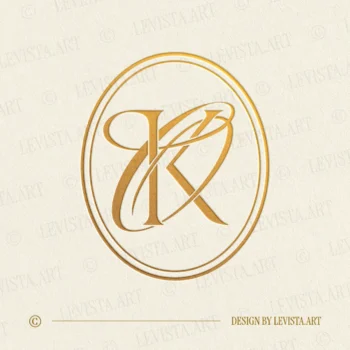 Gold KO and OK monogram as elegant interlocking letter logo design for stylish wedding stationery, wax seals, foil stamping, embossing and branding